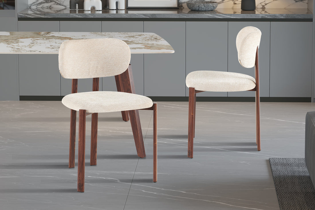 Eetkamerstoel Jade – Walnoot / Beige