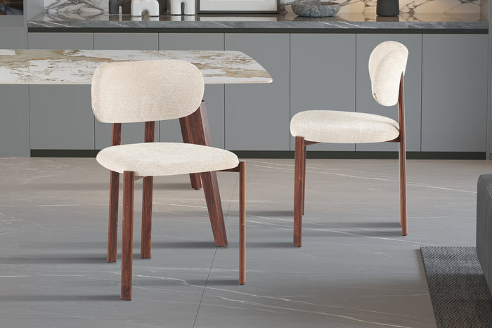 Eetkamerstoel Jade – Walnoot / Beige